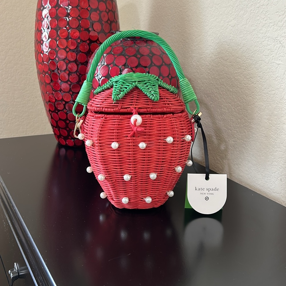 Kate Spade Red and Green Mini Bag with Strawberry Design - Picture 6 of 11